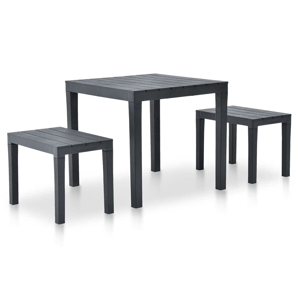 Pissente Outdoor Dining Table Set - Durable Anthracite Plastic Garden Table for Patio, Backyard, and Family Gatherings | Perfect for BBQs, Picnics, and Outdoor Entertaining
