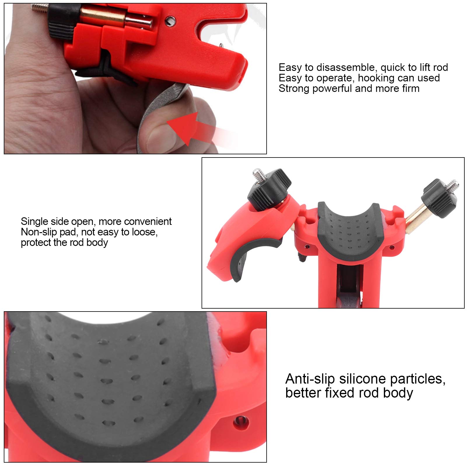 Ubersweet® Anti-Slip Quick Release Fishing Rod Holder - Easy to Use & Detach for Boat, Kayak & Shore Fishing - Perfect Gift for Anglers (Red) | Ideal for Saltwater & Freshwater Fishing, Trolling & Casting