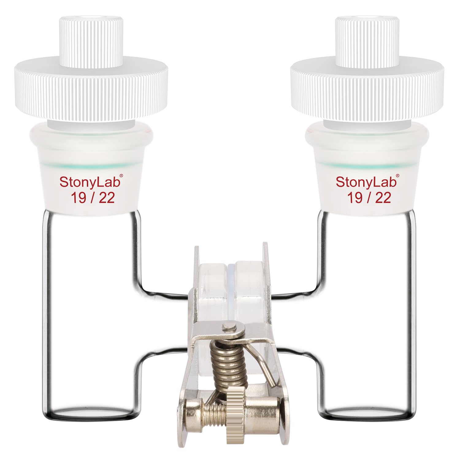 Stonylab H-Type Electrolytic Cells - 10ml Borosilicate Glass Double Chamber with Replaceable Ion-Exchange Membrane for Electrochemistry Experiments | Lab Electrochemical Reactor for Research, Teaching & Industrial Applications