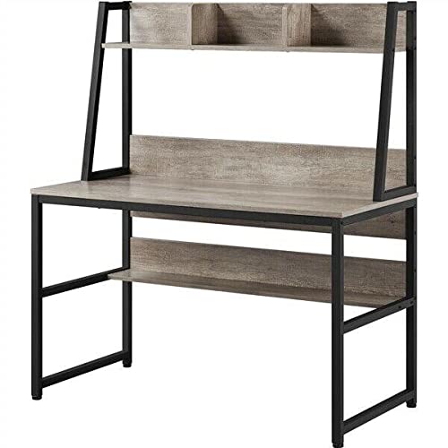 Ergonomic Computer Desk with Bookshelf & Storage - Home Office Workstation for Study & Work