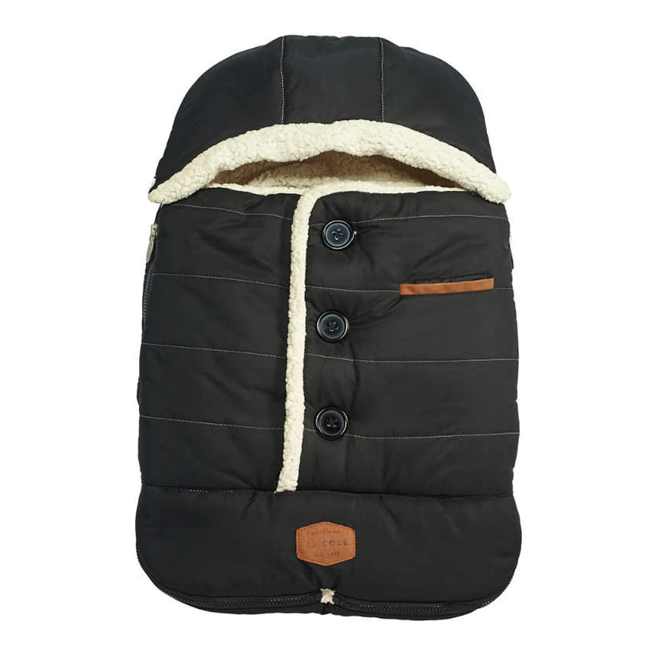 JJ Cole Bundle Me Winter Baby Car Seat Cover & Bunting Bag - Urban Black - Weatherproof Infant Carrier Cover for Cold Weather - Essential Winter Baby Gear for Strollers & Car Seats