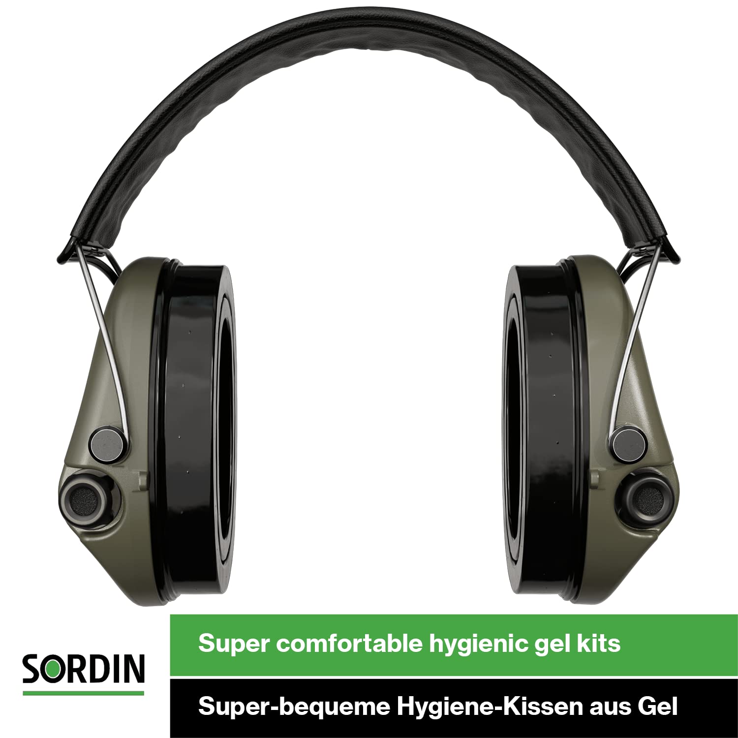 Sordin Supreme Pro-X Electronic Ear Muffs for Hunting & Shooting - Active Noise Reduction with Leather Headband & Gel Cushions - Perfect for Shooting Ranges, Hunting Trips & Outdoor Sports