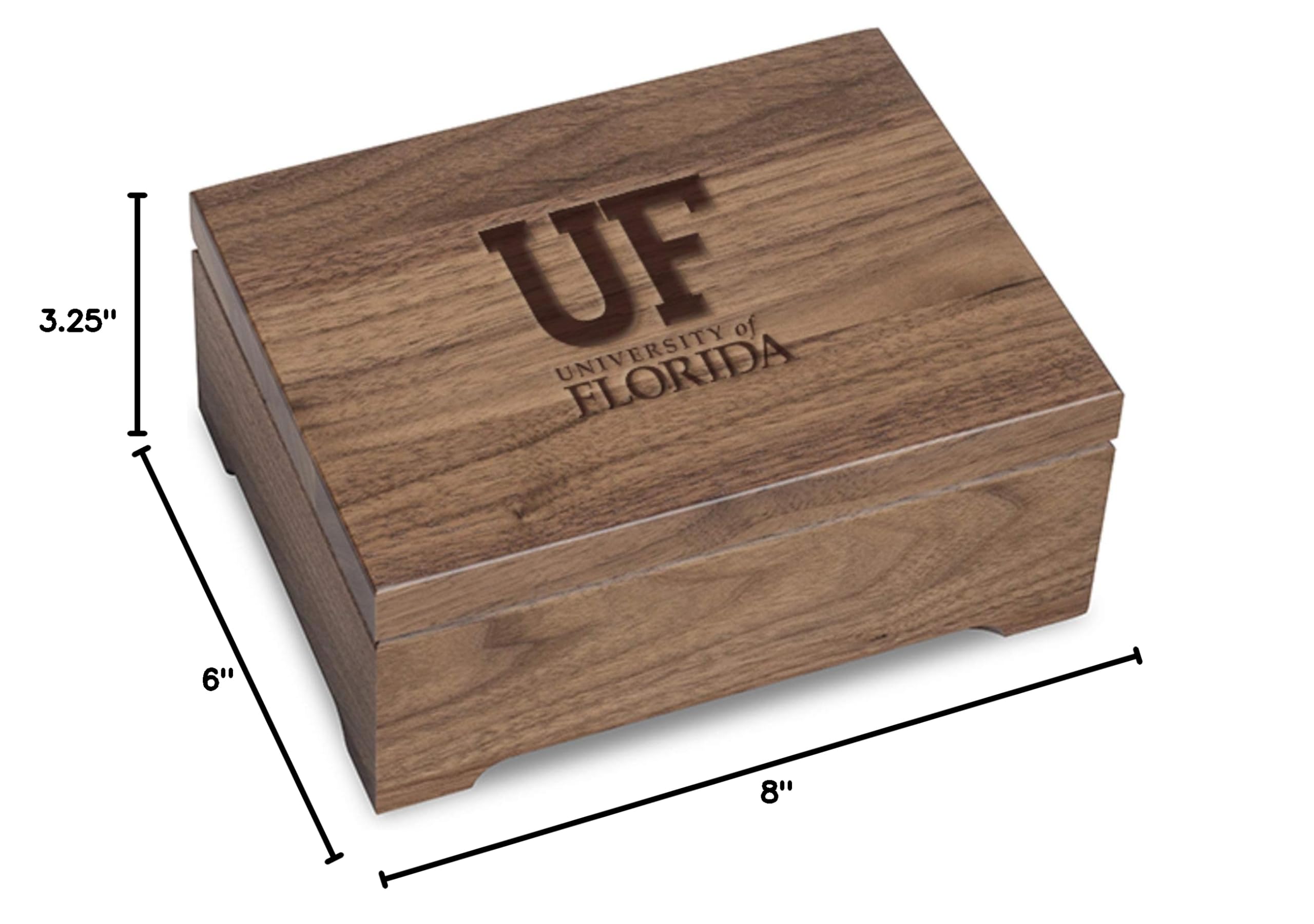 University of Florida Solid Walnut Desk Box - Wooden Keepsake Box for Graduation Gifts, Office Organization & Home Decor (UF Alumni Collection)