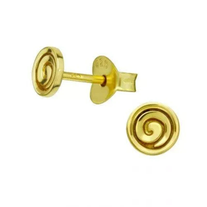 14K Gold Plated Spiral Stud Earrings for Women - Hypoallergenic Fashion Jewelry Gift for Birthday, Anniversary & Everyday Wear
