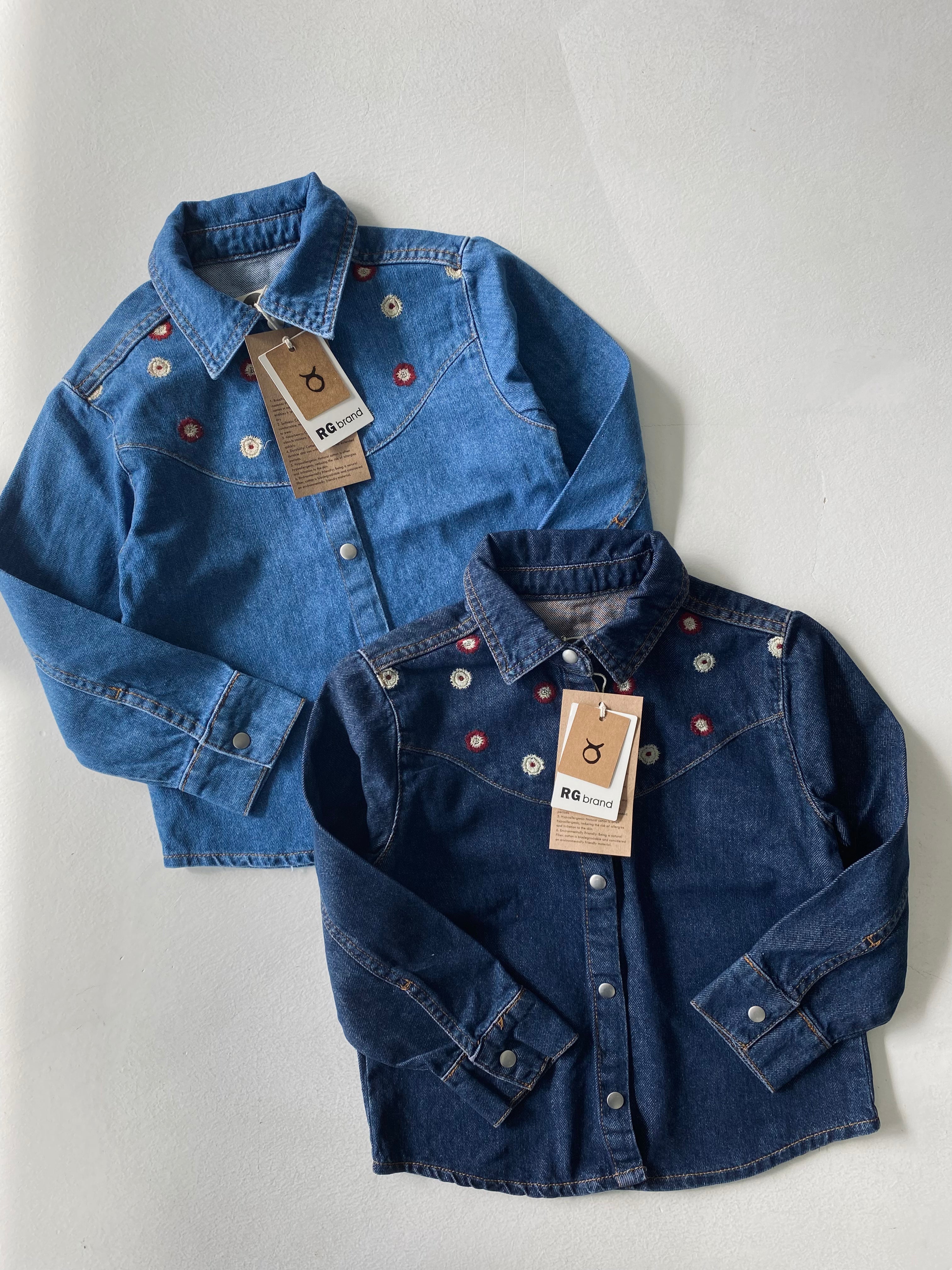 Stylish Embroidered Denim Shirt for Men - Trendy Casual Wear for Everyday Outfits and Street Fashion
