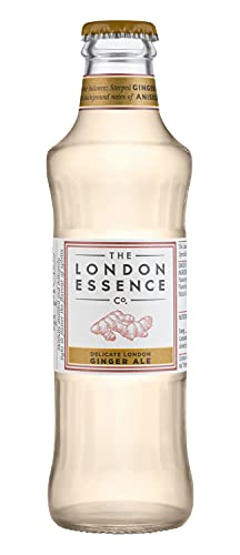 London Essence Delicate Ginger Ale - Premium Low Calorie Mixer for Cocktails & Spirits - Natural Ingredients, No Artificial Colors or Preservatives - 200ml Glass Bottles (24-Pack) - Perfect for Home Bars, Parties & Gift Giving