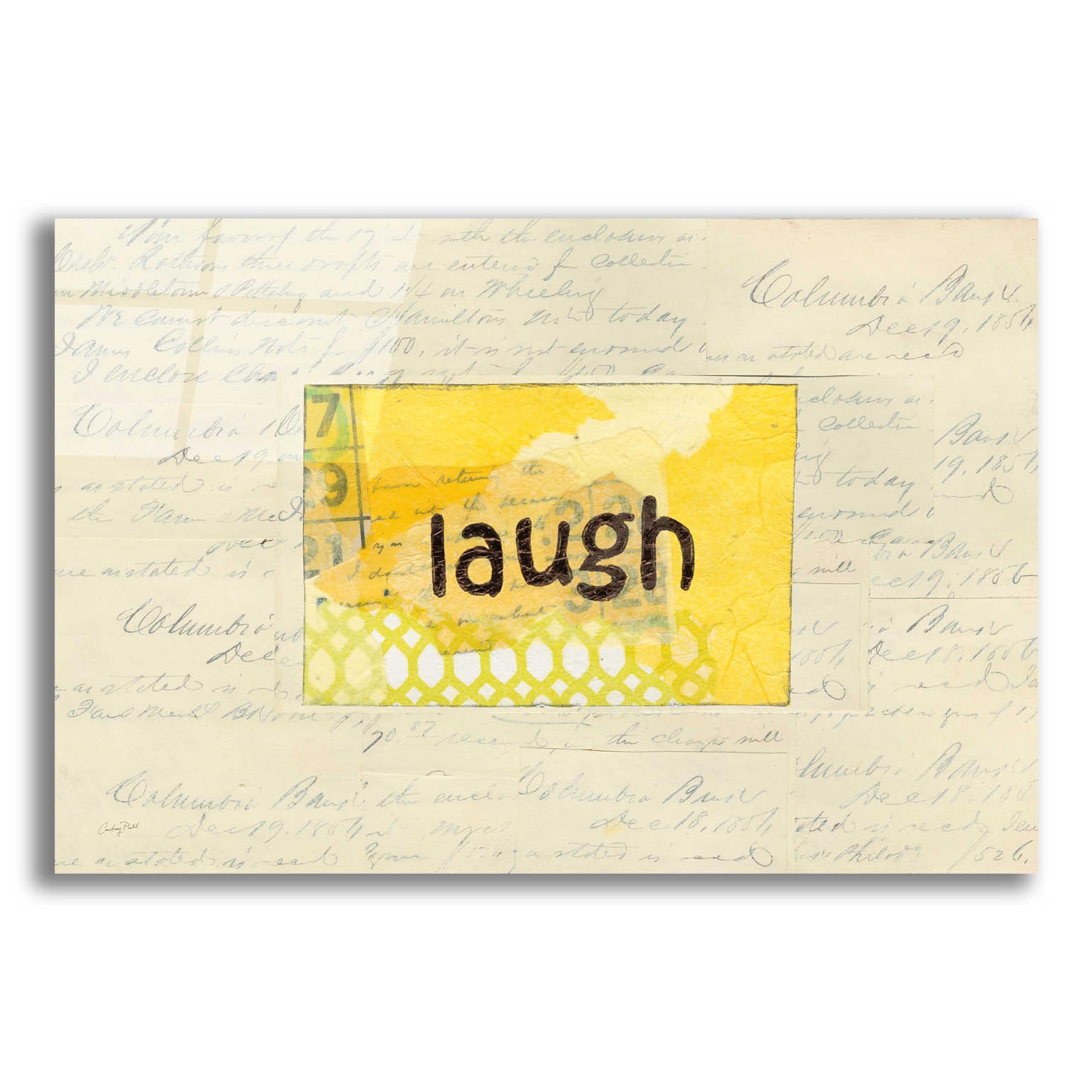 Courtney Prahl Laugh Collage - 24x16 Inch Acrylic Glass Wall Art Decor, Modern Abstract Painting for Living Room, Bedroom & Office