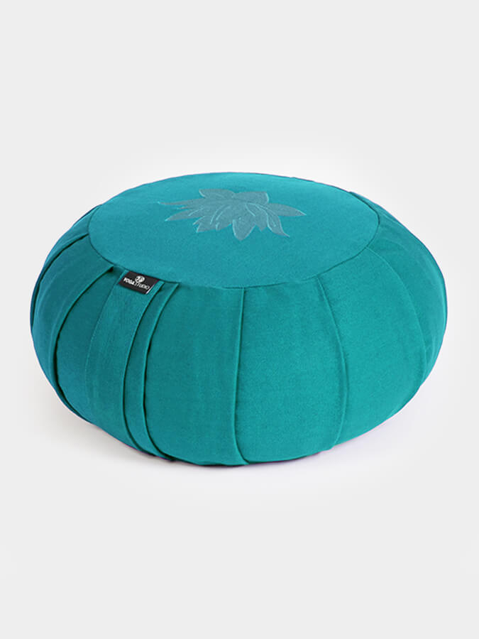 Organic Cotton Round Lotus Zafu Buckwheat Meditation Cushion - GOTS Certified for Yoga, Zen Meditation & Home Decor - Eco-Friendly & Comfortable Support for Mindful Practices