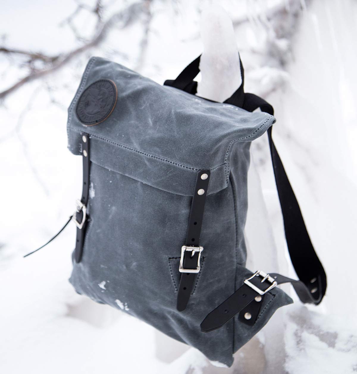 Duluth Pack Scout Pack Backpack - Wax Grey Canvas Hiking Daypack for Outdoor Adventures, Camping & Travel