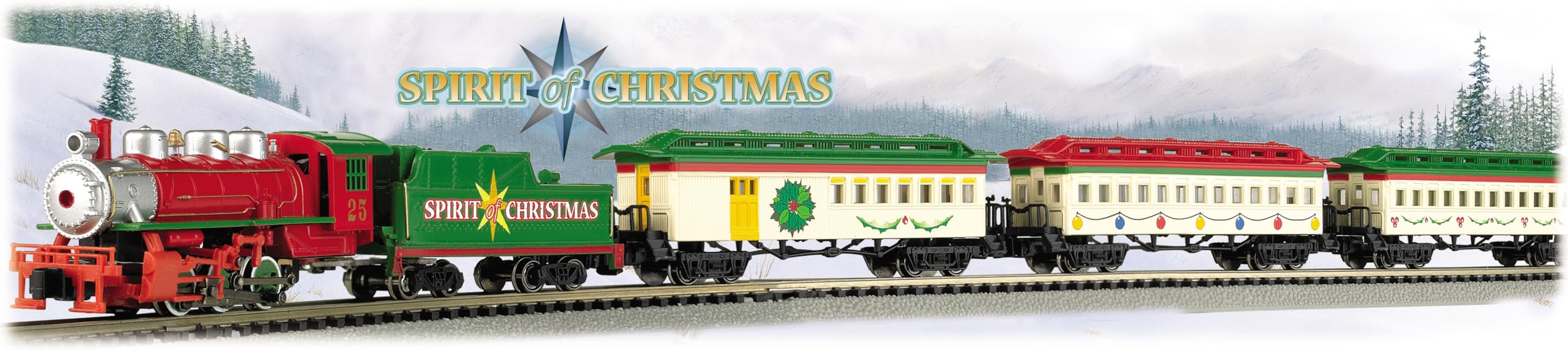 Bachmann Trains Spirit of Christmas Ready-to-Run N Scale Electric Train Set - Perfect for Holiday Displays, Christmas Tree Decorations & Model Railroad Collections (0.5L)