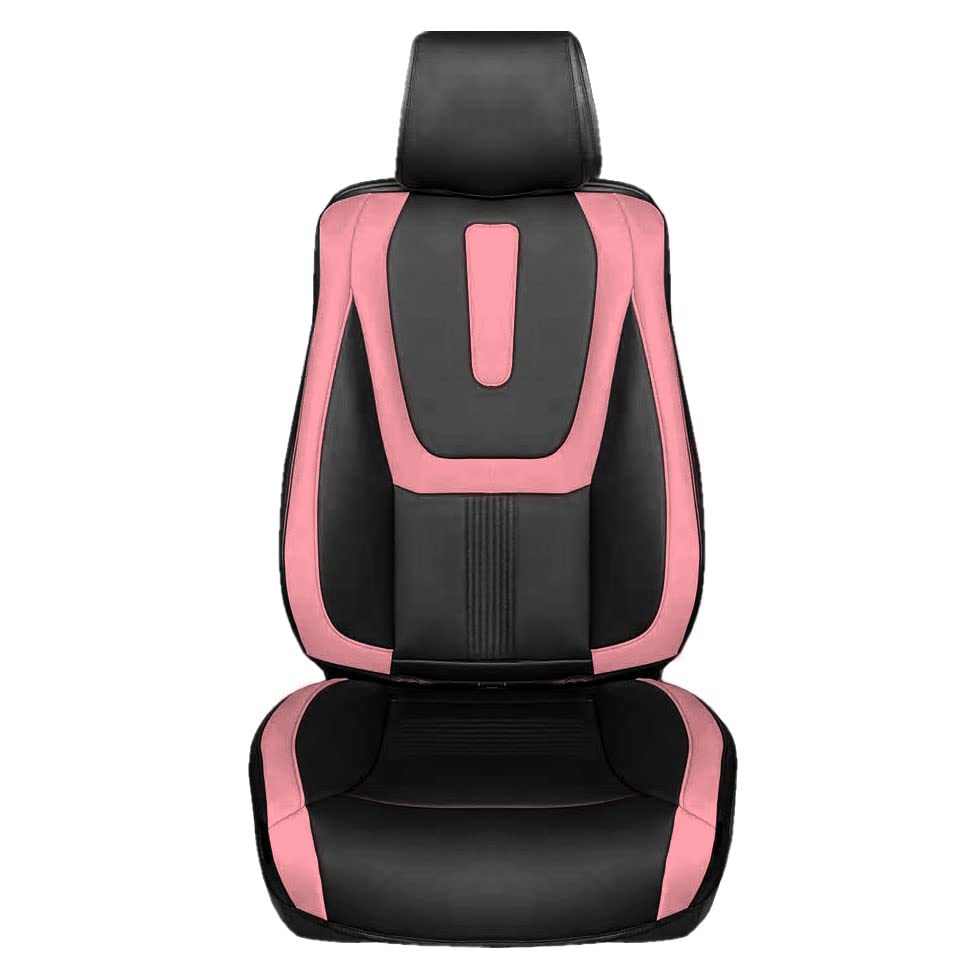 Premium TLH Hybrid70 Deluxe Faux Leather Pink Car Seat Covers with Modern Pattern – Universal Fit Front Set (2 Pack), Waterproof Seat Protector for Cars, Trucks & SUVs | Comfortable & Stylish Upgrade for Daily Commute, Road Trips & Family Travel