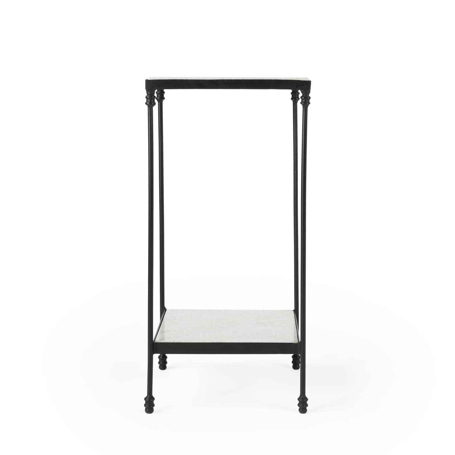 Butler Larkin Modern Marble & Iron Accent Table - Stylish End Table for Living Room, Bedroom, or Office Decor
