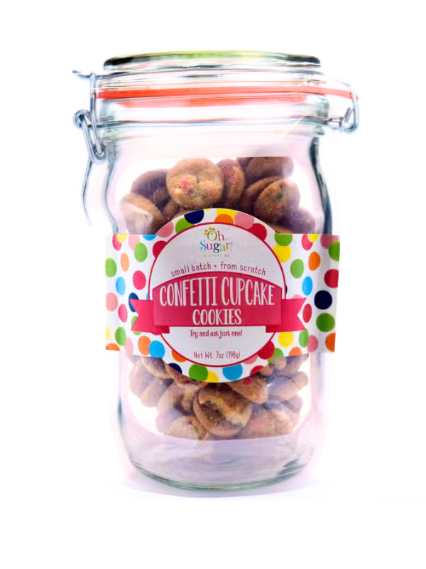 Colorful Confetti Cupcake Cookies Mason Jar Pouch - Perfect for Birthday Party Favors, Baby Showers & DIY Gift Packaging