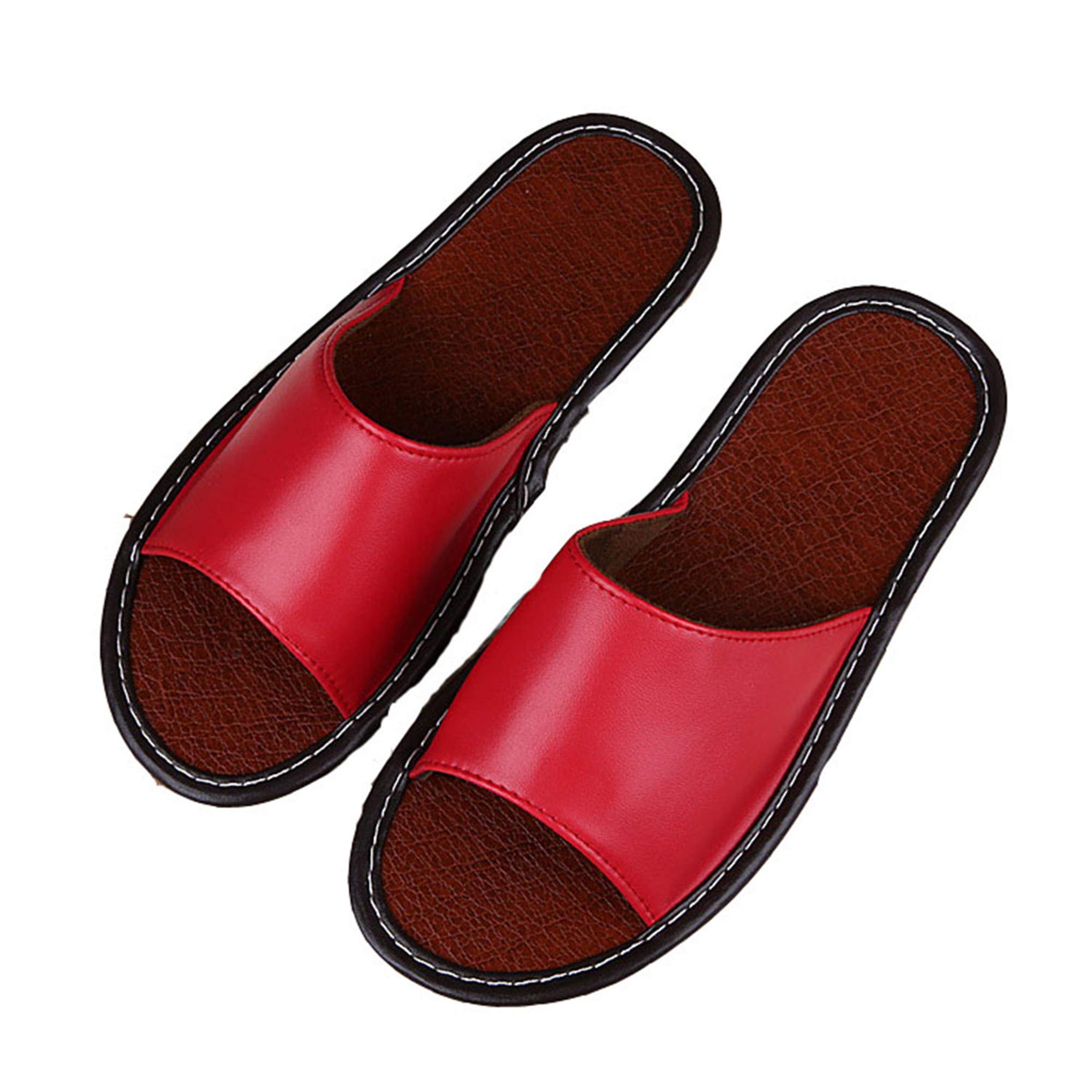 LANFIRE Women's & Men's Summer Slippers - Breathable Leather House Sandals for Indoor/Outdoor Use - Comfortable Fashion Slides for Home, Beach, and Backyard Relaxation