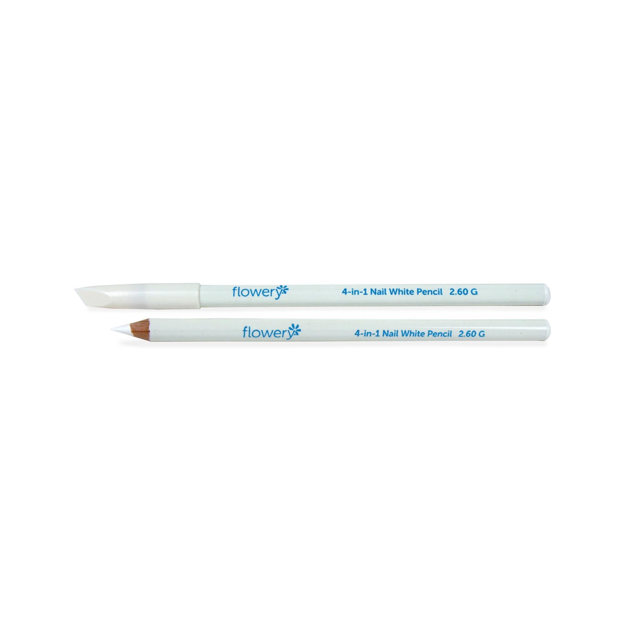 Flowery Nail Whitening Pencil - Brighten & Whiten Yellow Nails - Perfect for Manicures, Pedicures & At-Home Nail Care