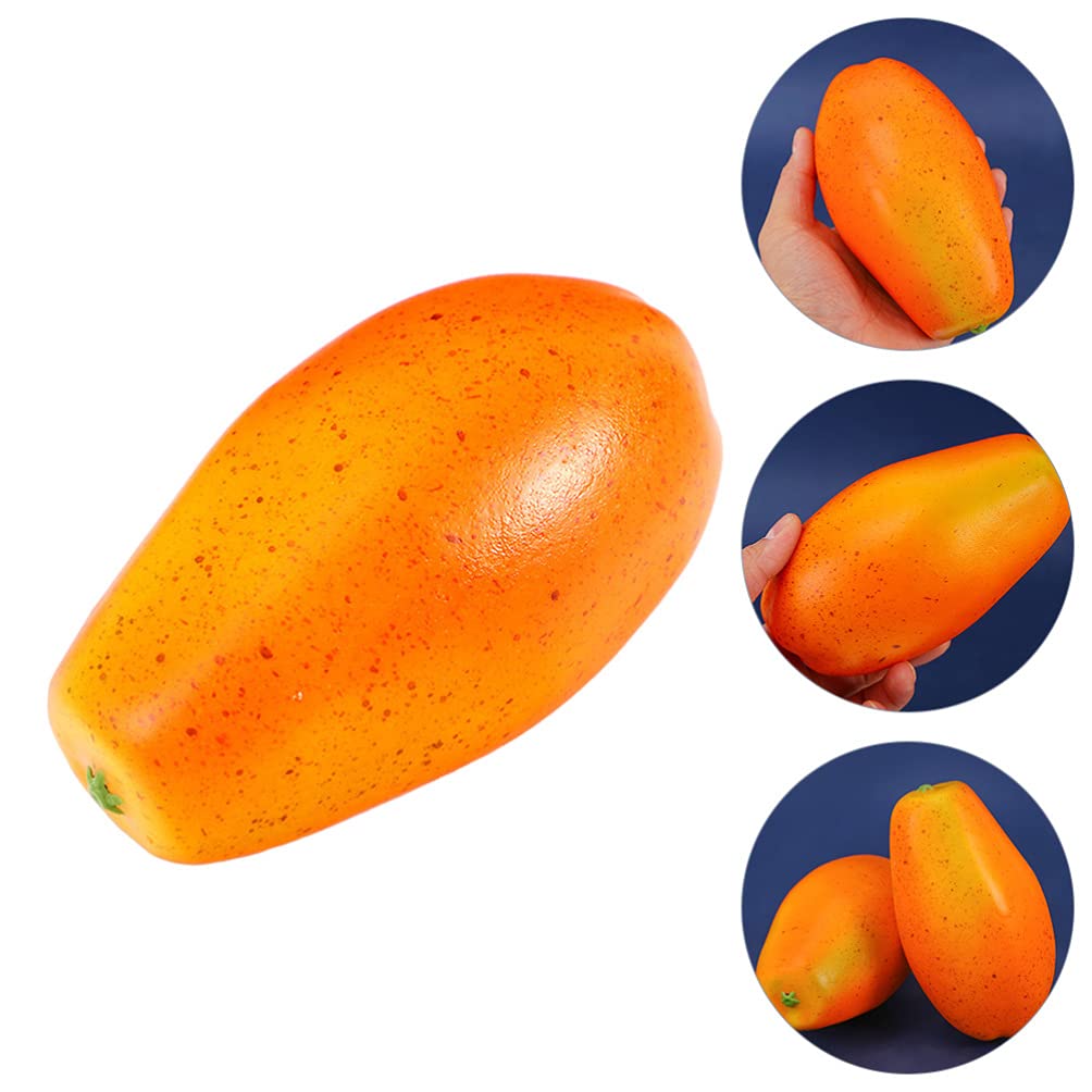 VALICLUD 1pc Realistic Artificial Yellow Papaya Fake Fruit - Lifelike PU Resin Kitchen Decor, Party Table Centerpiece, Food Display Prop, Photography Backdrop, Home Styling Accessory