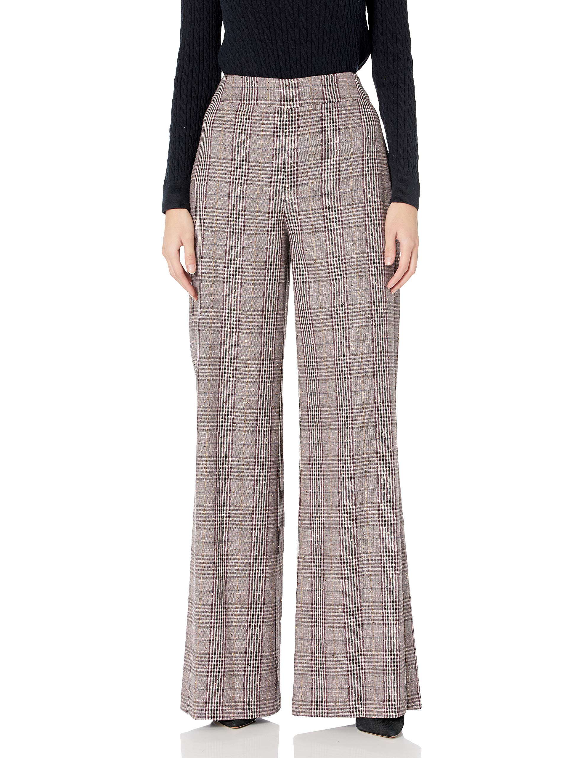 Ramy Brook Women's Flynn Sequin Plaid Wide Leg Pants - Stylish Holiday Party & Evening Wear for Women