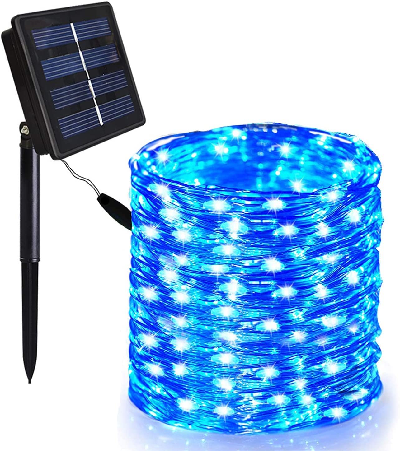 SOLARMKS 200 LED Solar String Lights Outdoor Waterproof - 8 Lighting Modes, Blue Christmas Fairy Lights for Garden, Patio, Pool - Perfect for Wedding, Party & Holiday Decorations (Christmas, Halloween, Backyard, Landscape)