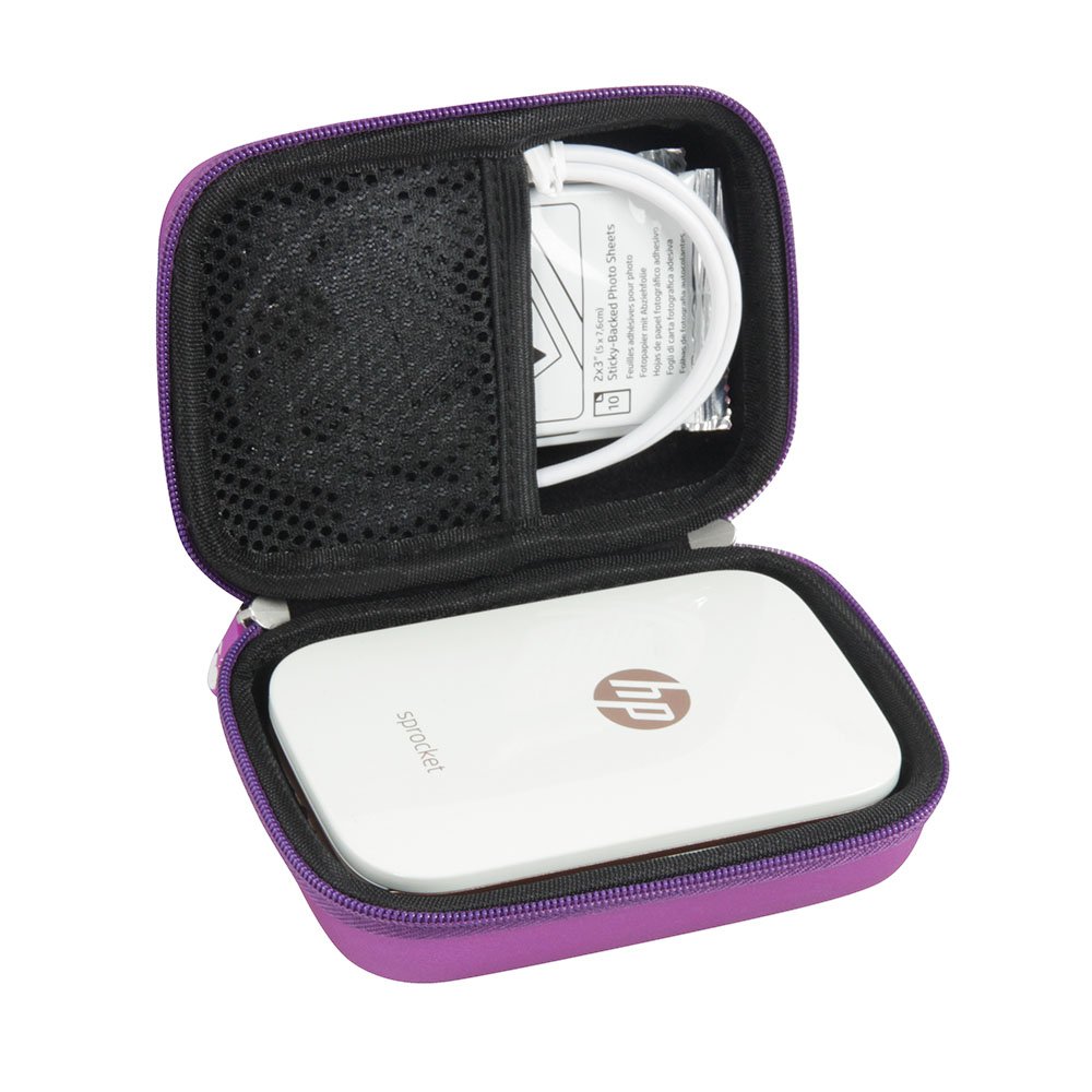 Hermitshell Hard EVA Travel Case for HP Sprocket Portable Photo Printer - Durable Protective Cover with Secure Fit, Shockproof Design - Perfect for Travel, Home Storage & Gift Giving (Purple)