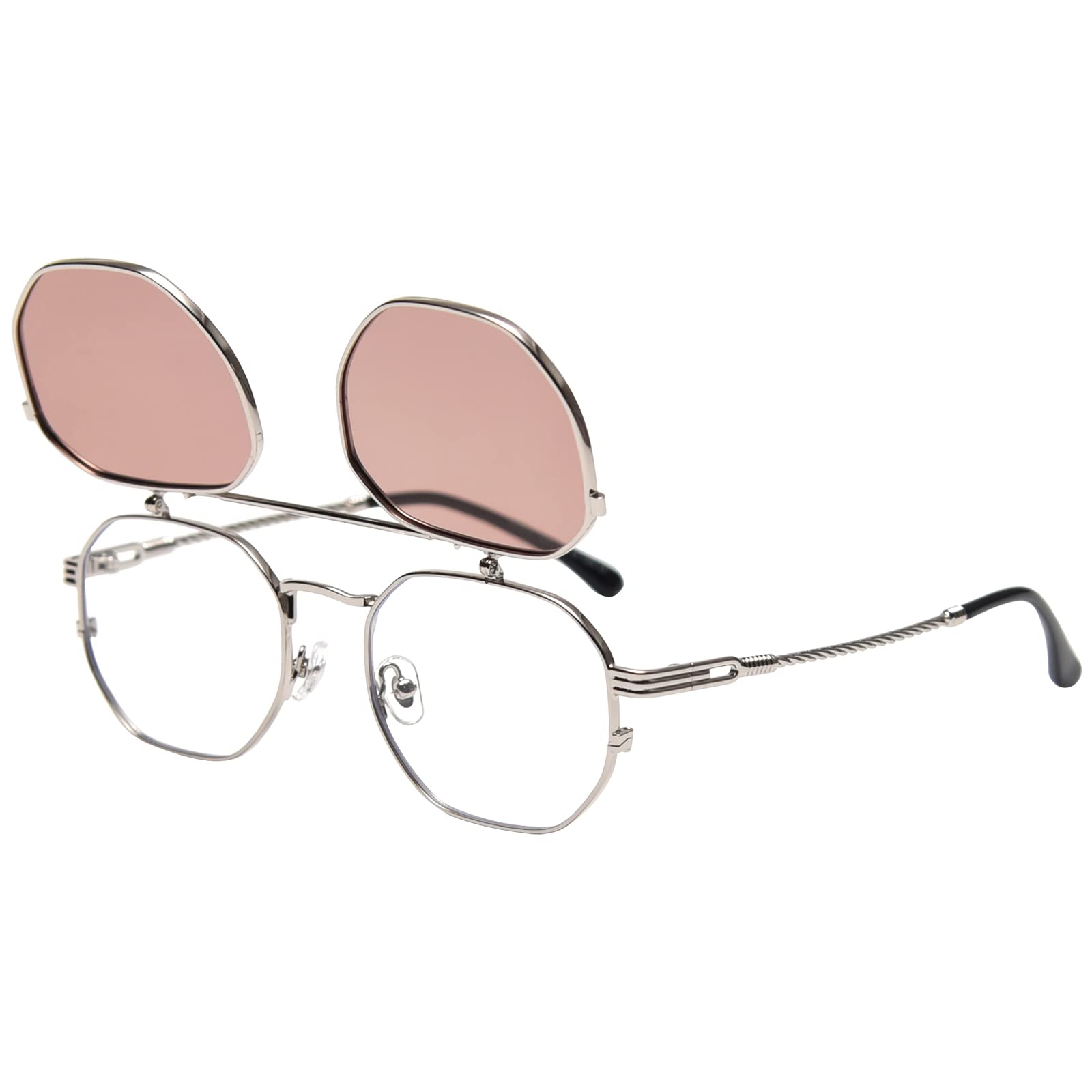 Polarized Steampunk Flip-Up Sunglasses for Men & Women – Double Lens UV Protection – Perfect for Driving, Cycling & Outdoor Adventures