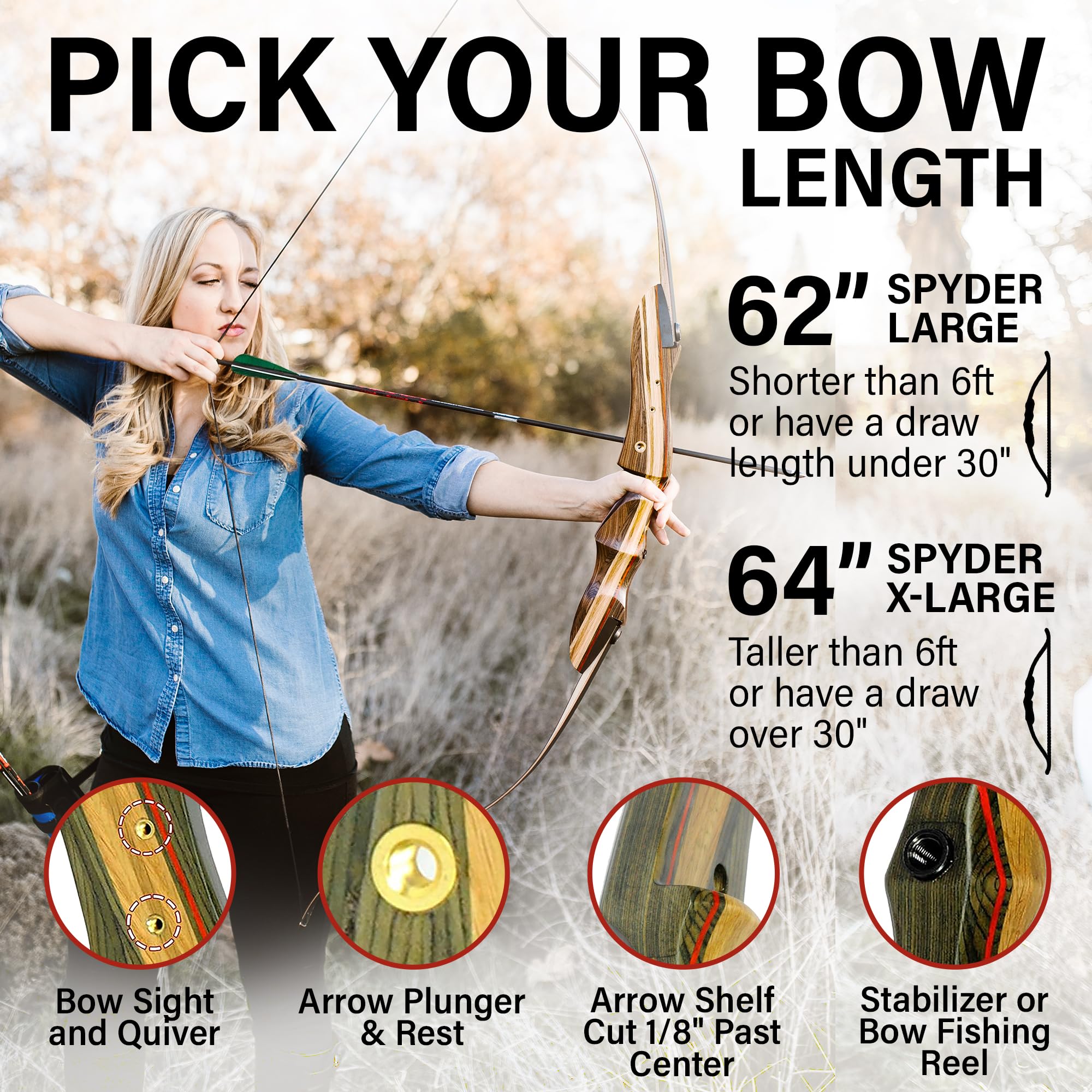 Spyder Takedown Recurve Bow 62