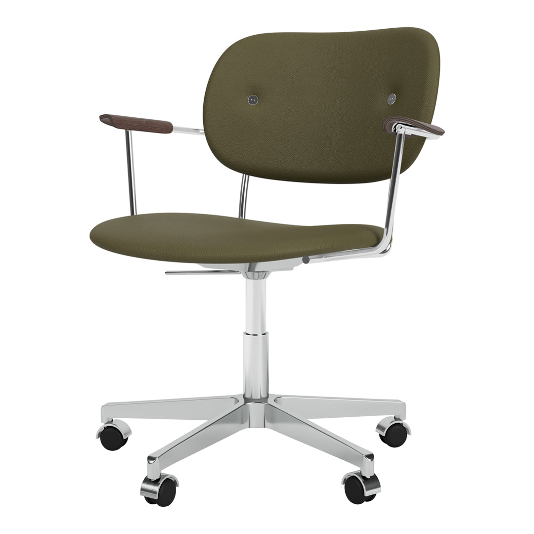 Ergonomic Office Armchair with Full Upholstery & 360° Swivel Base - Adjustable Height Rolling Chair for Home Office, Conference Room, or Gaming Setup