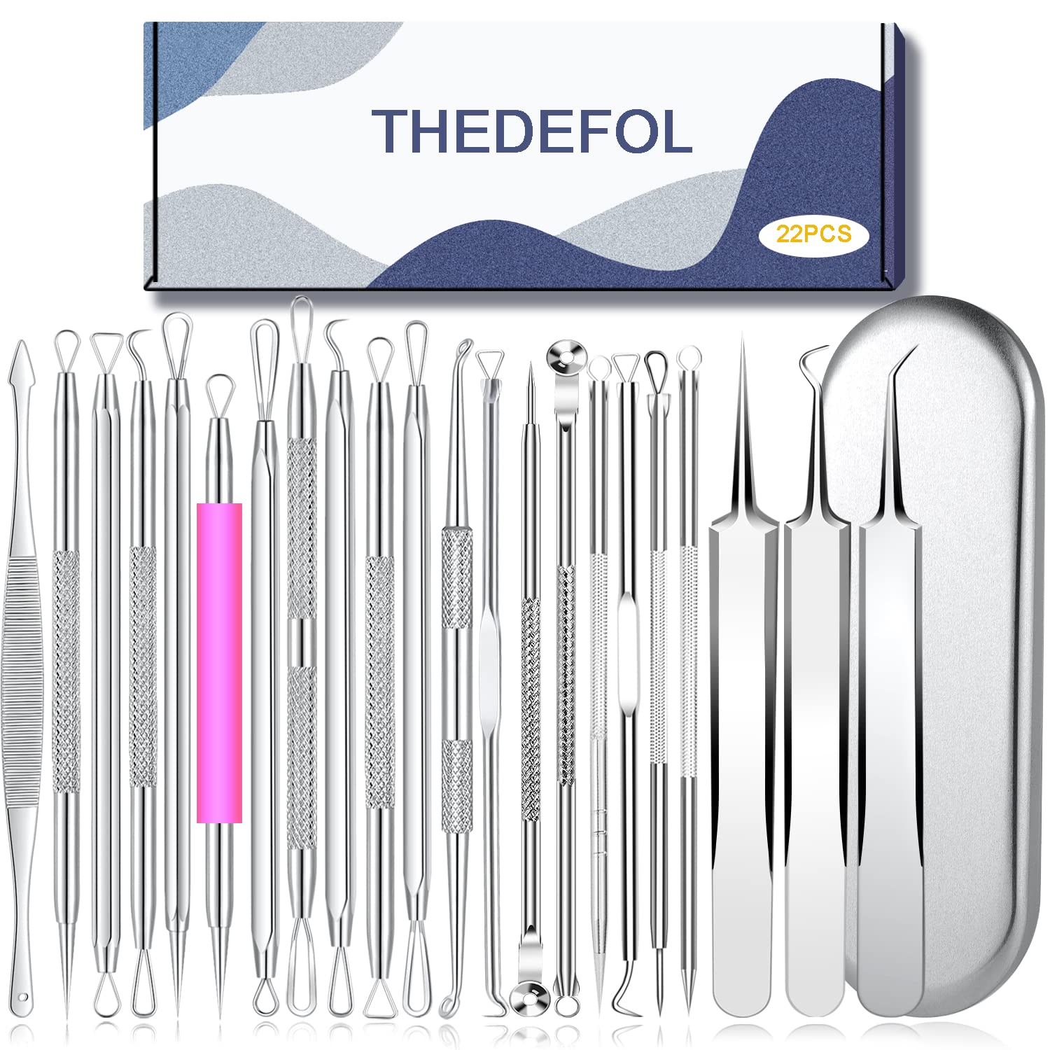 Professional Blackhead & Pimple Remover Tool Kit - Acne Comedone Extractor for Nose & Face Skin Care - Comes with Travel Case - Perfect for Home Spa & Dermatologist-Recommended Skin Treatment