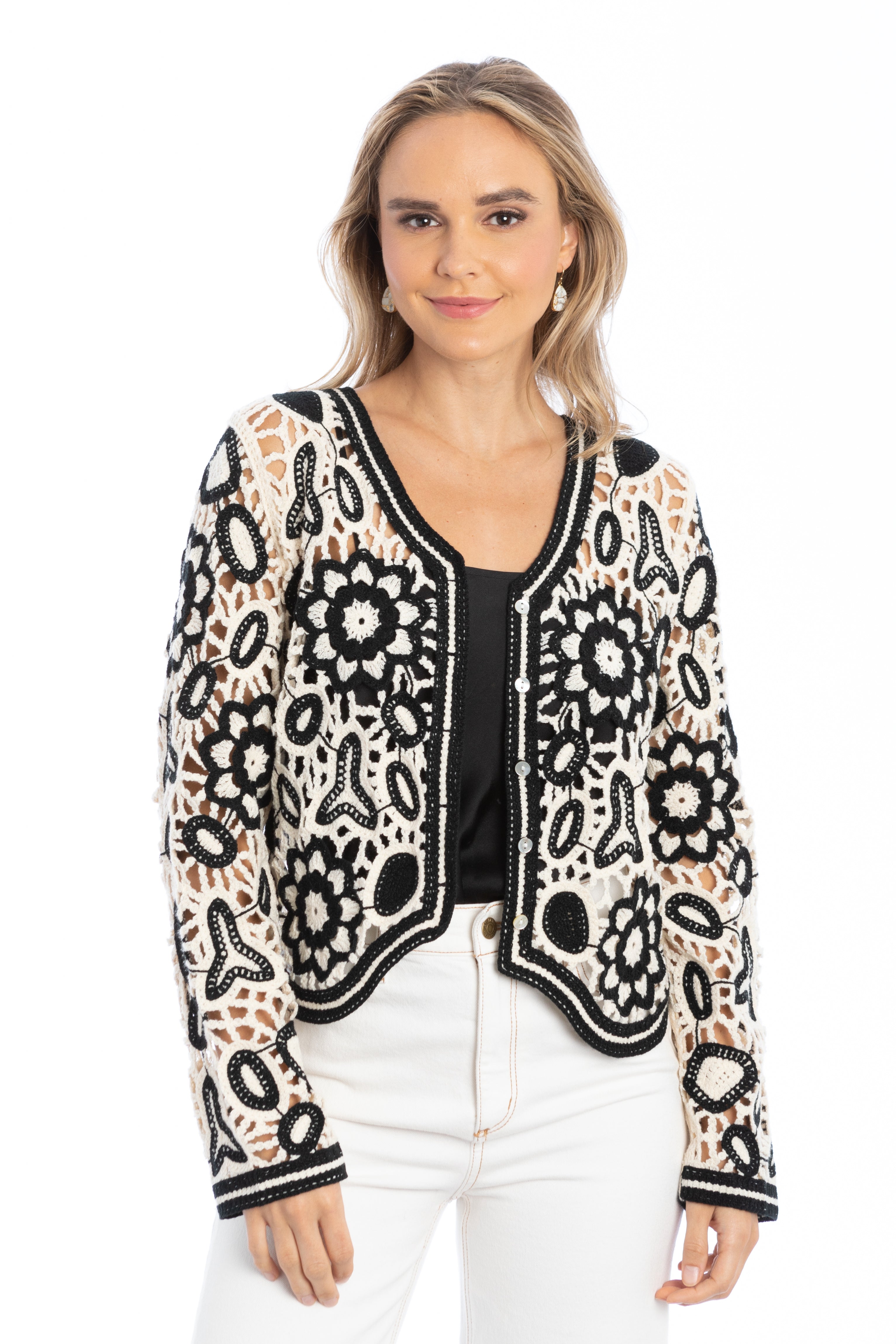 Elegant Floral Lace Crochet Short Jacket for Women - Boho Chic Summer Cover Up - Perfect for Beach, Wedding & Date Night Outfits