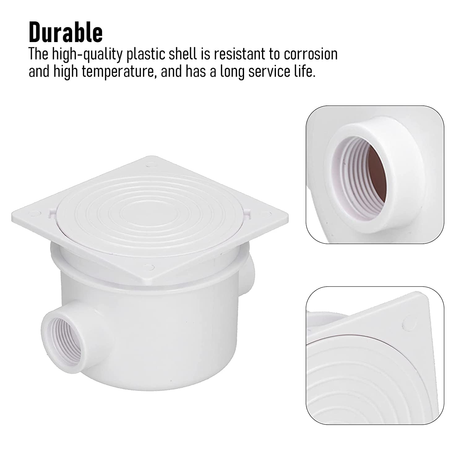 2 Pack Waterproof Electrical Junction Box - IP68 Rated Dustproof & Submersible Outdoor Wire Connector for Garden Lights, Landscape Lighting, Pool Lights & Outdoor Floodlights - Ideal for Wet Locations & Underwater Use