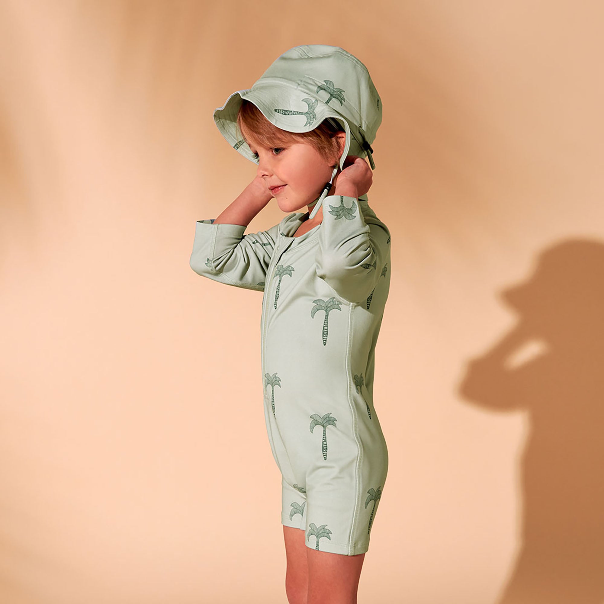 Stylish Palm Tree Swim Sun Hat for Women - UPF 50+ UV Protection, Wide Brim Beach Hat for Swimming, Vacation, and Outdoor Activities