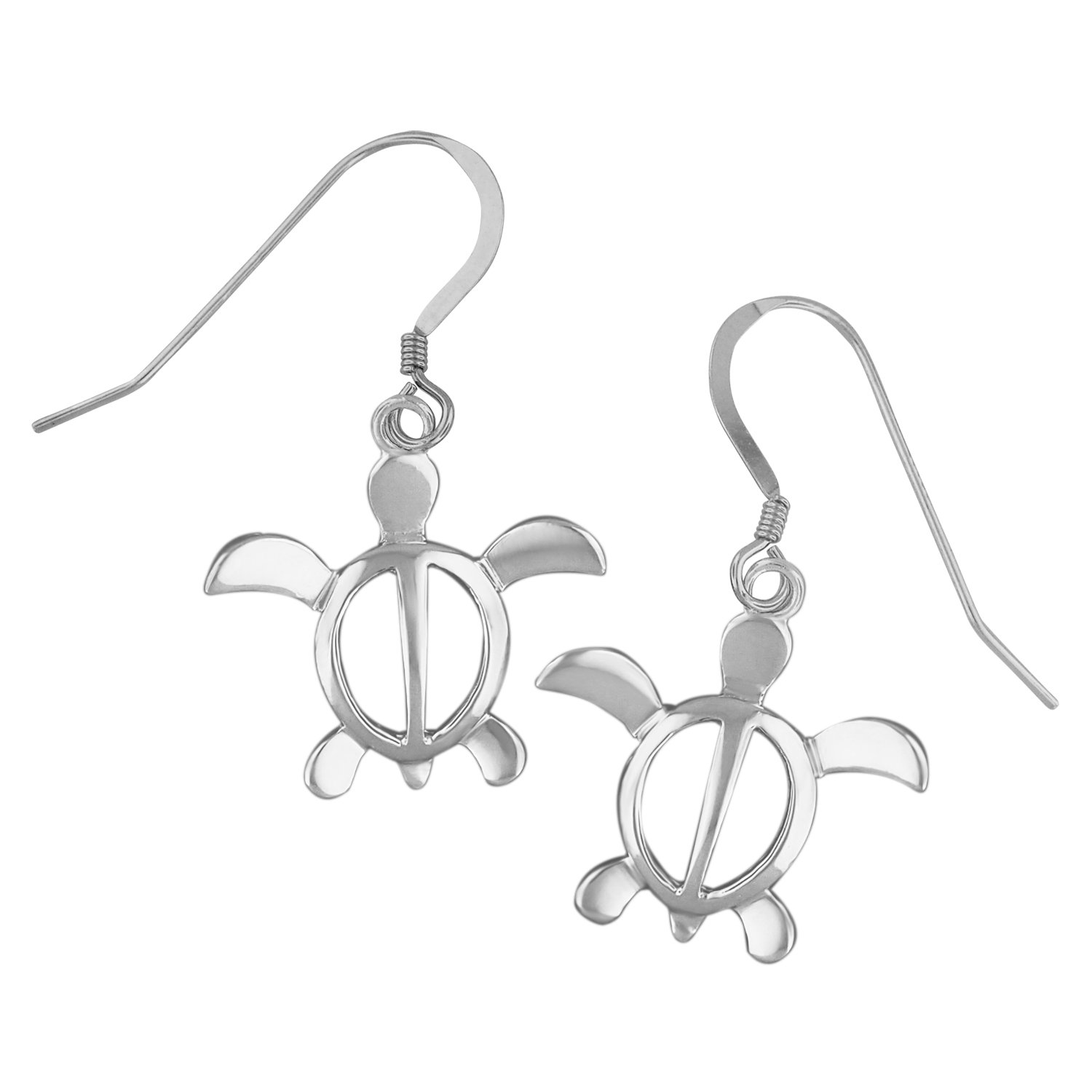 Sterling Silver Turtle Dangle Earrings for Women - Handmade 925 Silver Jewelry - Cute Sea Turtle Stud Earrings for Beach Vacation, Summer Outfits & Boho Style Accessories