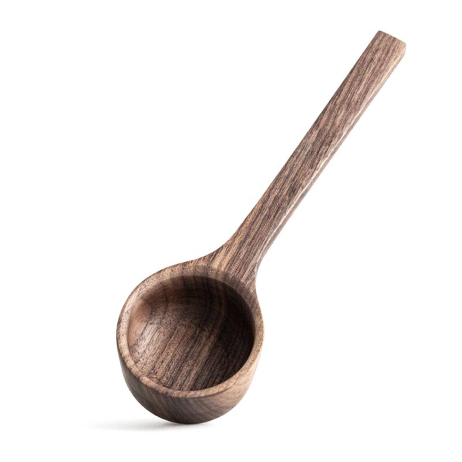 Premium Long Handle Coffee Scoop - Handcrafted Black Walnut Wooden Spoon for Measuring Ground Coffee & Tea - Perfect for Coffee Enthusiasts & Home Baristas - Ideal for Kitchen, Cafe & Gifting