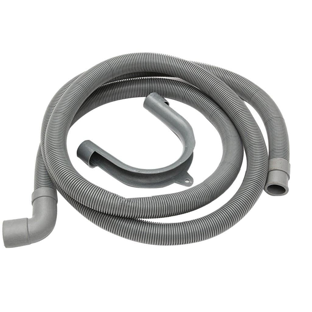 Heavy-Duty Washing Machine Drain Hose with Elbow Connector - 2.5m Flexible Discharge Pipe for Laundry Room & RV Use