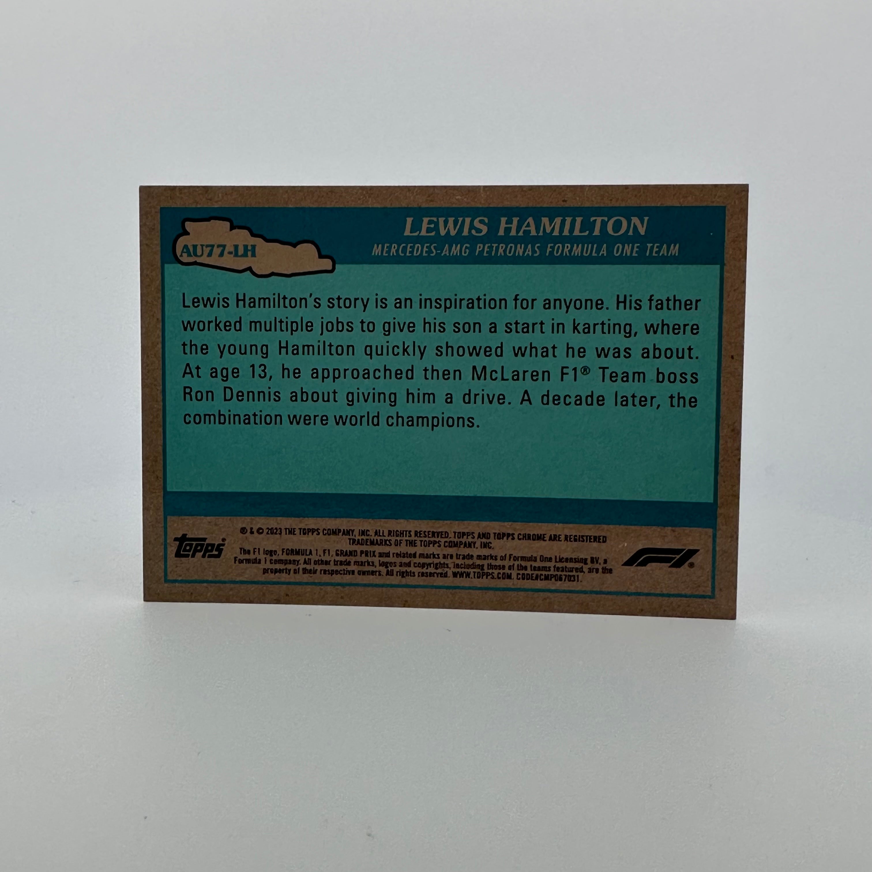 2023 Topps Chrome Lewis Hamilton #AU77 Orange 10/25 - Limited Edition F1 Racing Collectible for Fans & Card Enthusiasts - Perfect for Display, Trading, and Memorabilia Collections
