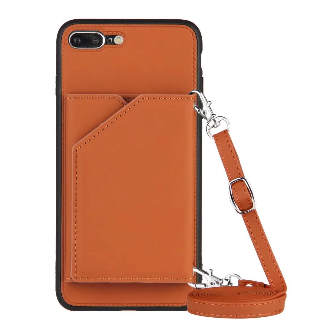 Premium PU Leather Magnetic Wallet Phone Case for iPhone 7 Plus/iPhone 8 Plus - Shockproof Cover with Card Slots, Kickstand & Wrist Strap | Perfect for Travel, Shopping & Everyday Use