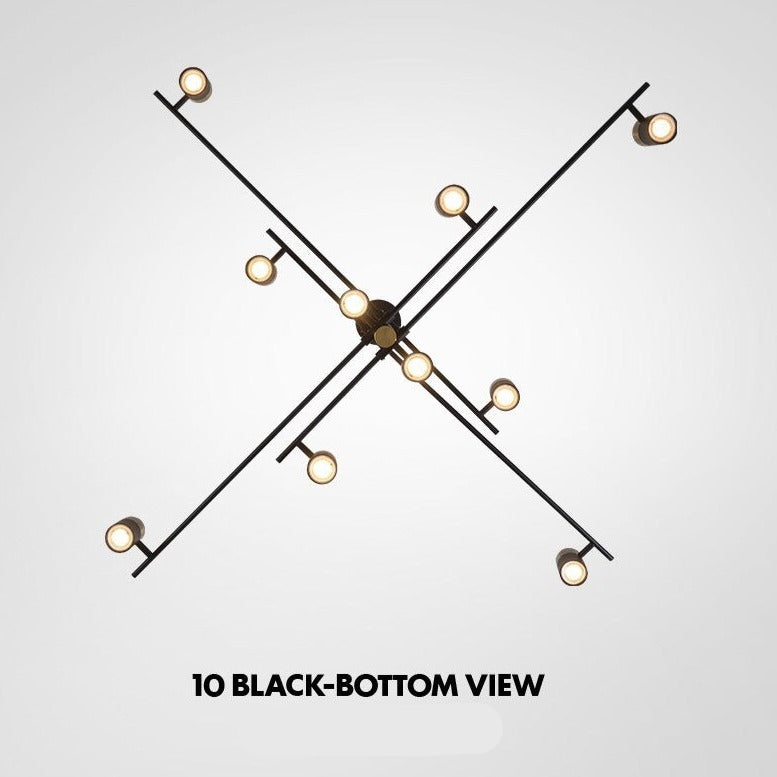 Lynx Design Rotatable Sputnik Chandelier - Modern Ceiling Light Fixture for Living Room, Dining Room & Bedroom Decor