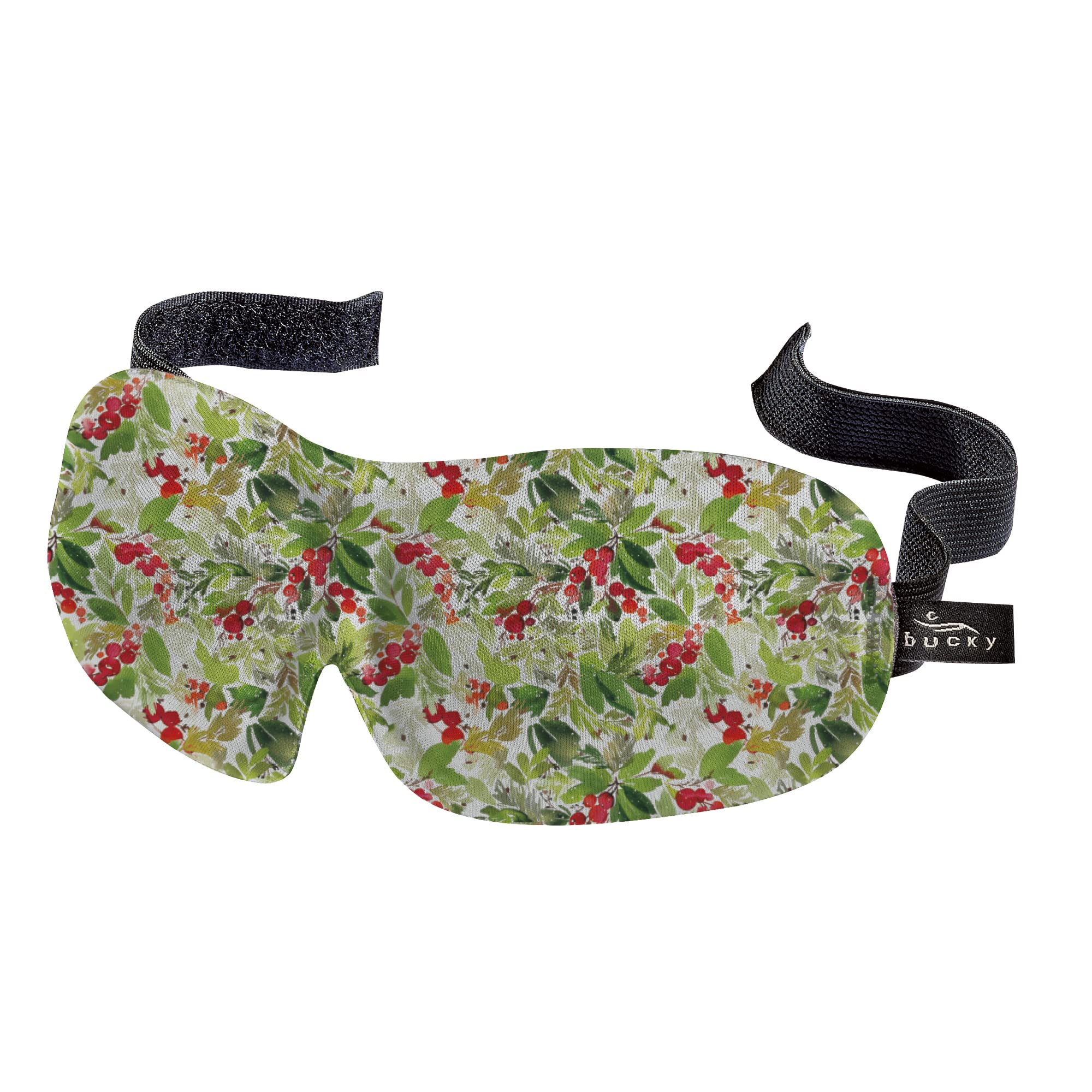 Bucky 40 Blinks No Pressure Printed Eye Mask for Travel & Sleep - Soft Comfortable Sleeping Mask for Women & Men - Perfect for Flights, Naps & Nighttime Use (Holly Print, One Size)