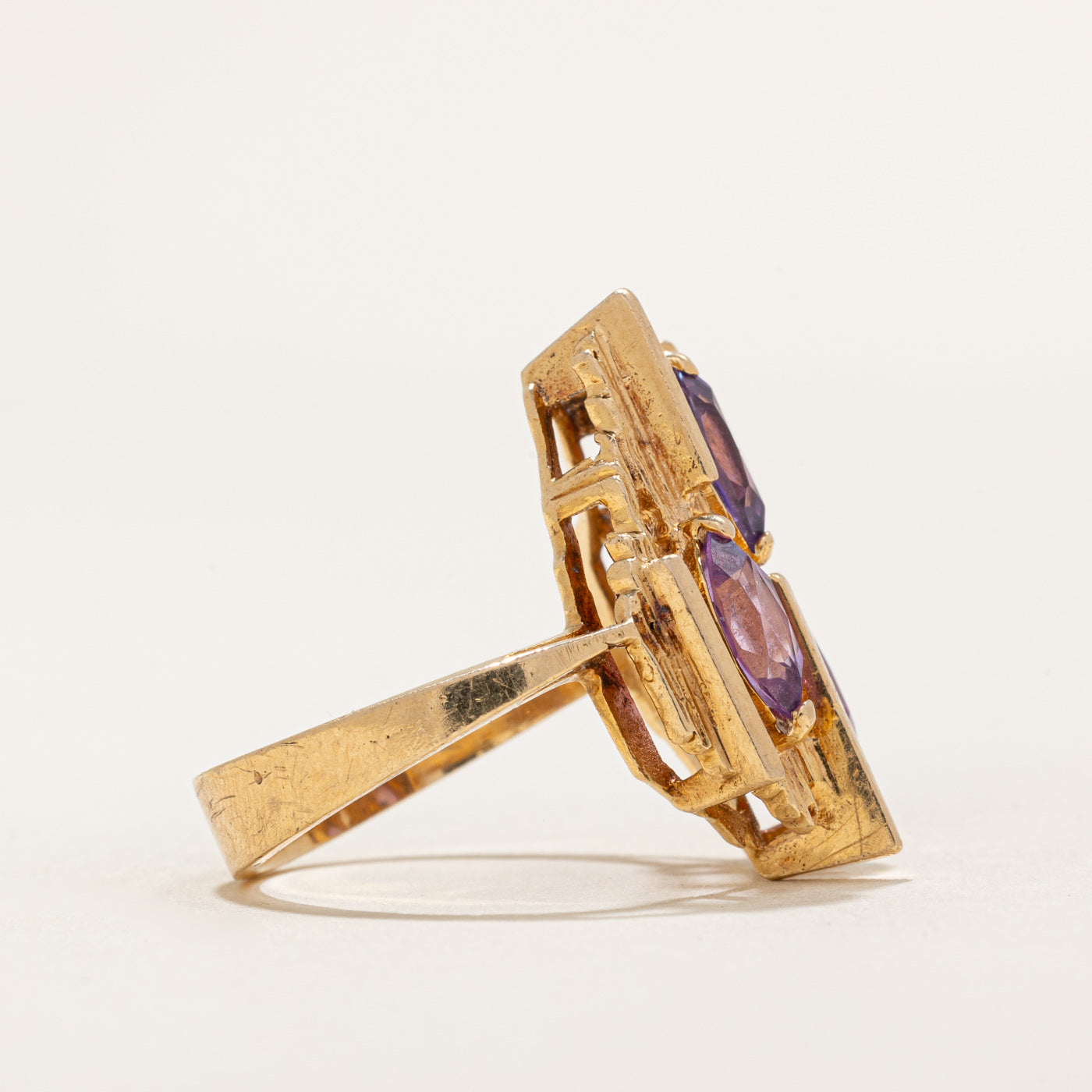 1.80ctw Synthetic Purple Sapphire Cocktail Ring - Size 6.75, Elegant Textured Design for Women | Perfect for Evening Parties, Weddings & Special Occasions