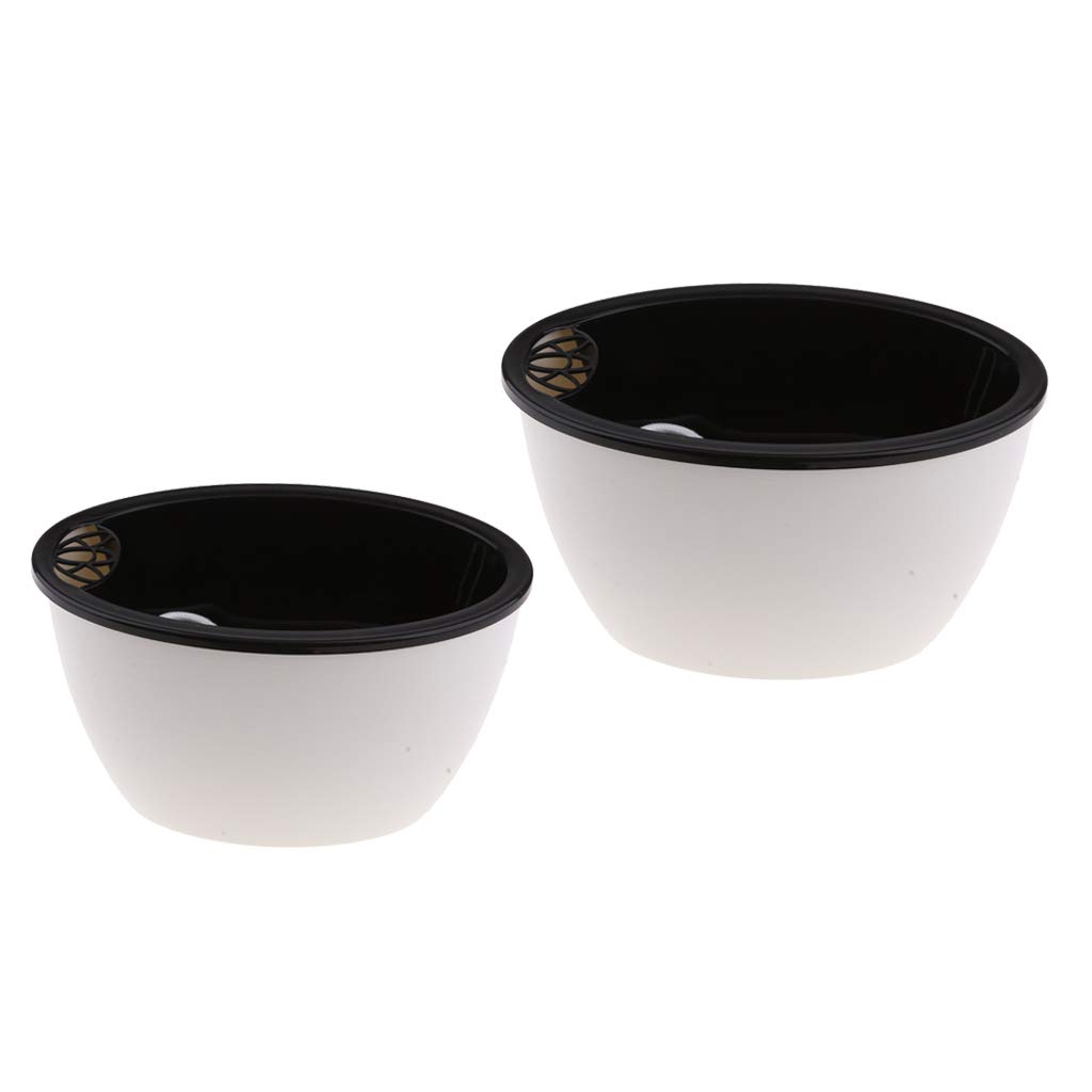 Baoblaze 2 Pack Self Watering Flower Pots - Small Plant Grow Pots for Indoor Outdoor Garden, Balcony, Patio, Windowsill - Automatic Watering System for Herbs, Succulents, Flowers