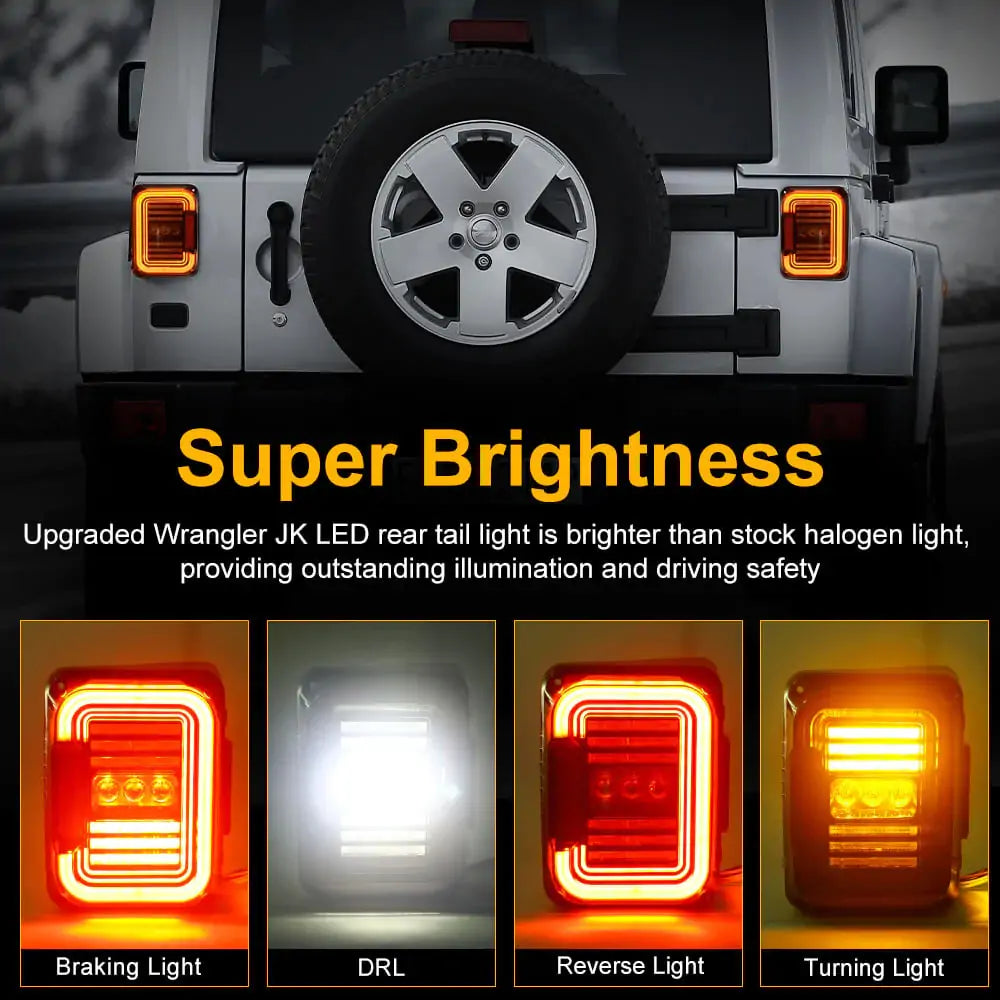 LOYO 7 Inch LED Dragon Ball Headlights & Huge C-Shaped Tail Lights Combo Kit - High Performance Motorcycle Lighting for Night Riding & Custom Bike Builds