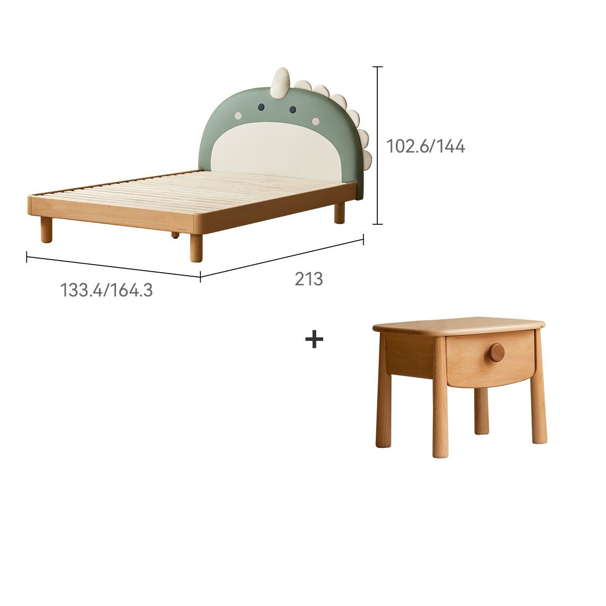 Organic Leather Kids Dinosaur Bed - Cartoon Themed Toddler Bed for Boys & Girls | Perfect for Nursery, Bedroom Decor and Playroom Fun