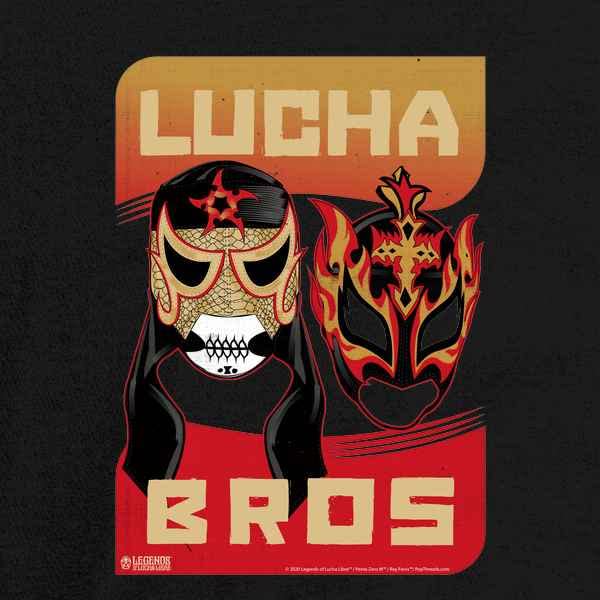 Pop Threads Lucha Bros Masks Penta Zero M Fenix Lucha Libre Graphic T-Shirt for Men - Wrestling Fan Apparel, Casual Wear & Gift for Lucha Libre Enthusiasts