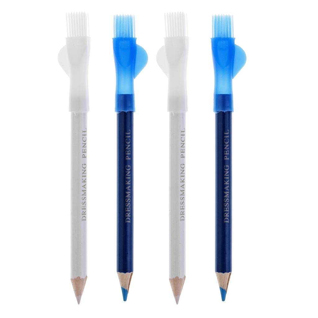 DOLITY 4-Piece Fabric Marking Pencil Set - Tailor Chalk Pens for Sewing, Quilting & DIY Craft Projects - Washable Fabric Markers for Precise Pattern Drawing on Cloth