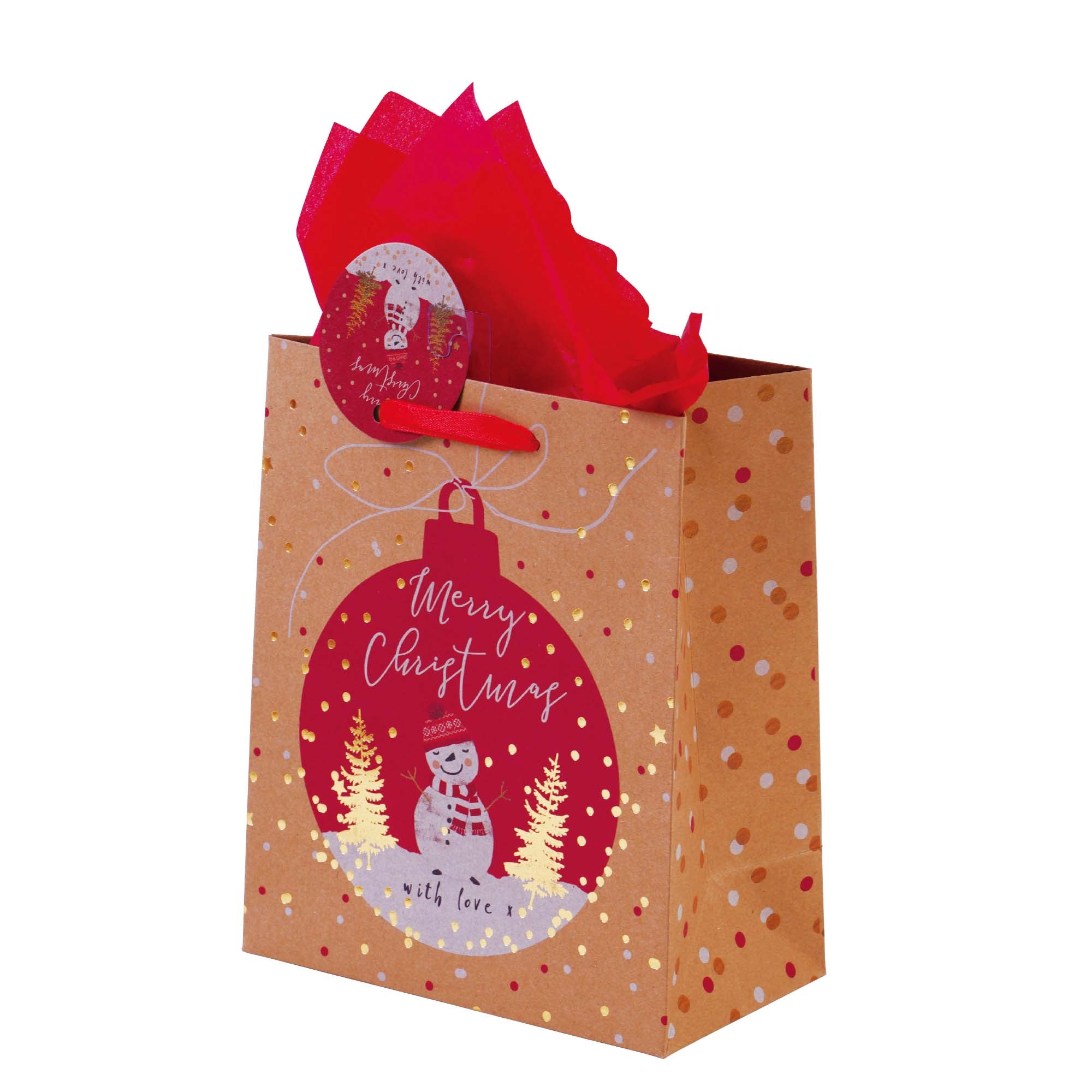 Festive Christmas Glitter Kraft Gift Bags - 6 Unique Holiday Designs for Presents, Party Favors & Stocking Stuffers