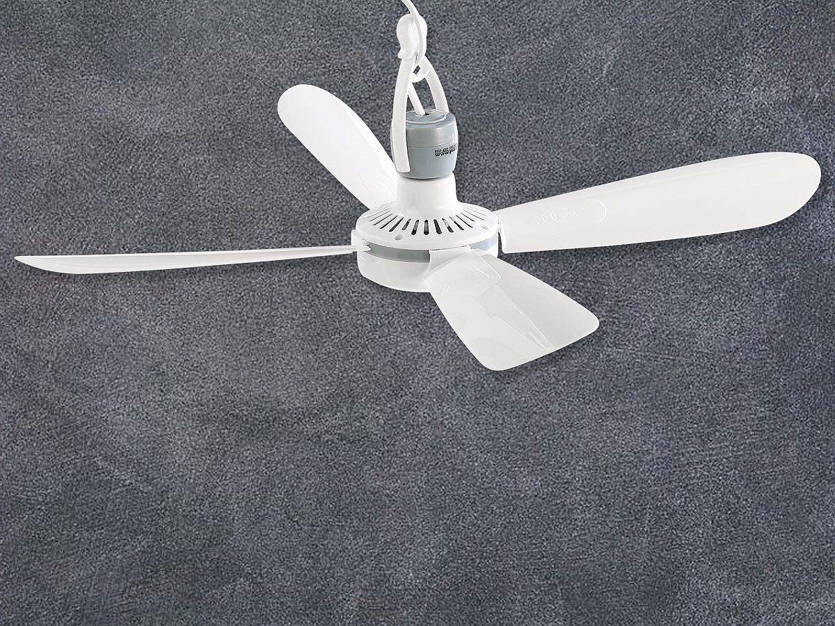 PEARL Solar Fan VT-145.D - 40cm Ceiling Fan with Hook, 230V, Lightweight & Compact Design - Perfect for Bedrooms, RVs, and Outdoor Spaces