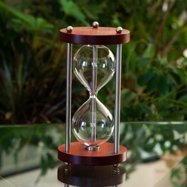 Premium Solid Padauk Wooden Urn Hourglass with Metal Spindles - Unique Home Decor, Office Desk Accessory & Thoughtful Gift for Special Occasions