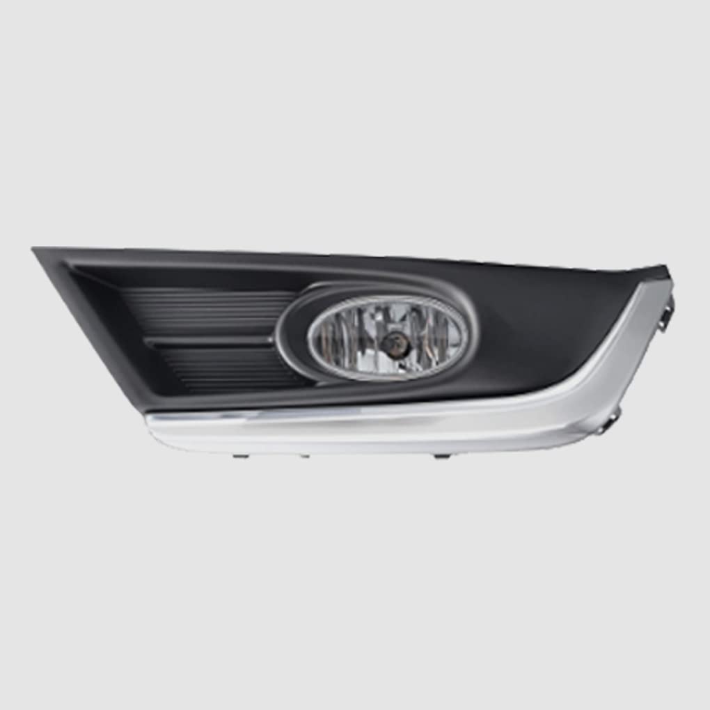 2017-2019 Honda CRV Fog Light Assembly Kit - Chrome Trim Replacement with Wiring Harness, Switch & Bezel (Includes Halogen Bulbs) | Perfect for Off-Road Driving & Night Visibility