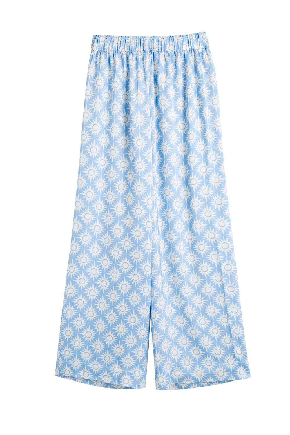 Sky Blue Laura Whitmore Paradise Trousers - Women's High Waist Wide Leg Pants for Summer Beach Vacation & Boho Style Outfits