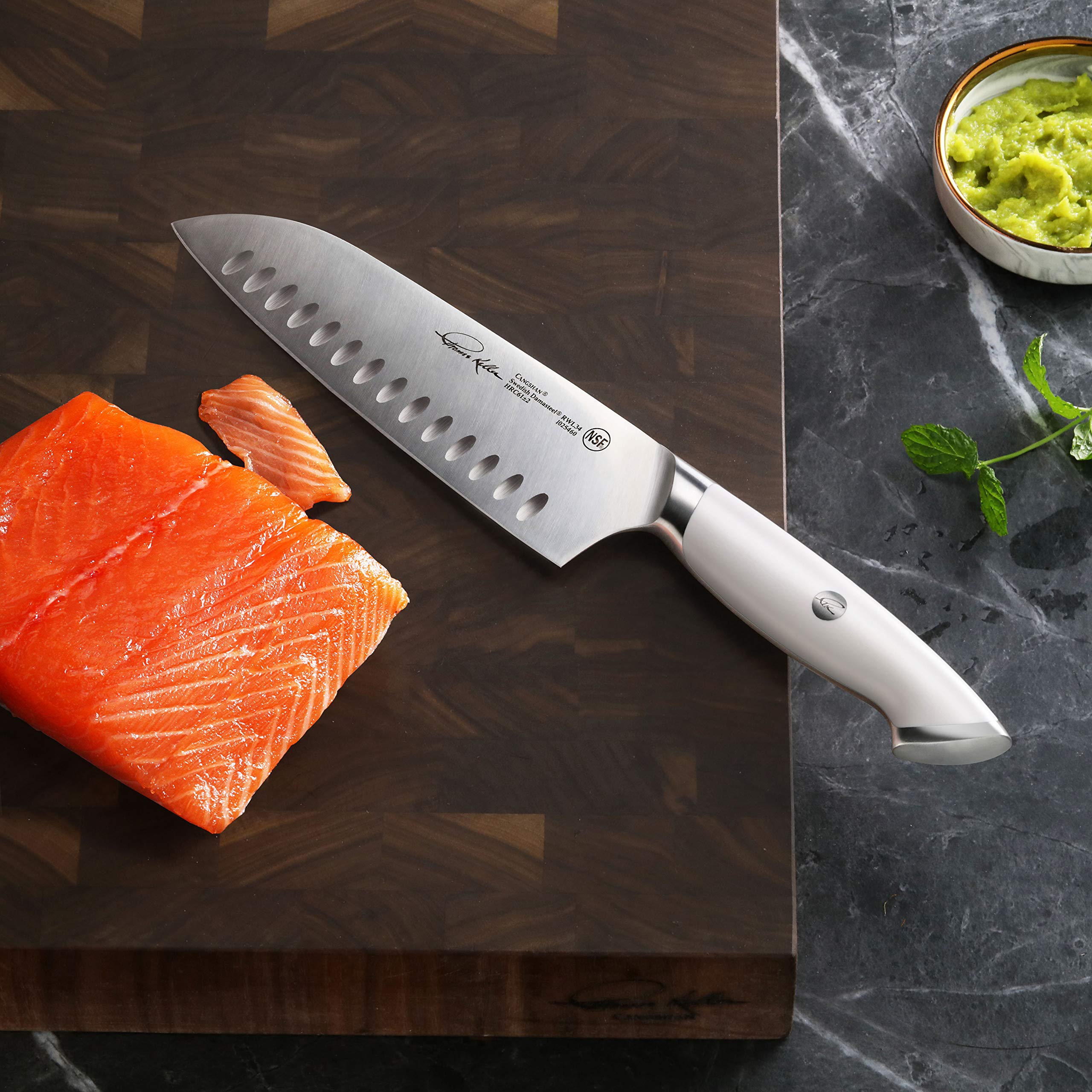 Cangshan Thomas Keller Signature 7-Inch Santoku Knife - Swedish Powder Steel Forged, Professional Chef Knife for Precise Chopping, Slicing & Dicing - Perfect for Home Kitchens & Gourmet Cooking