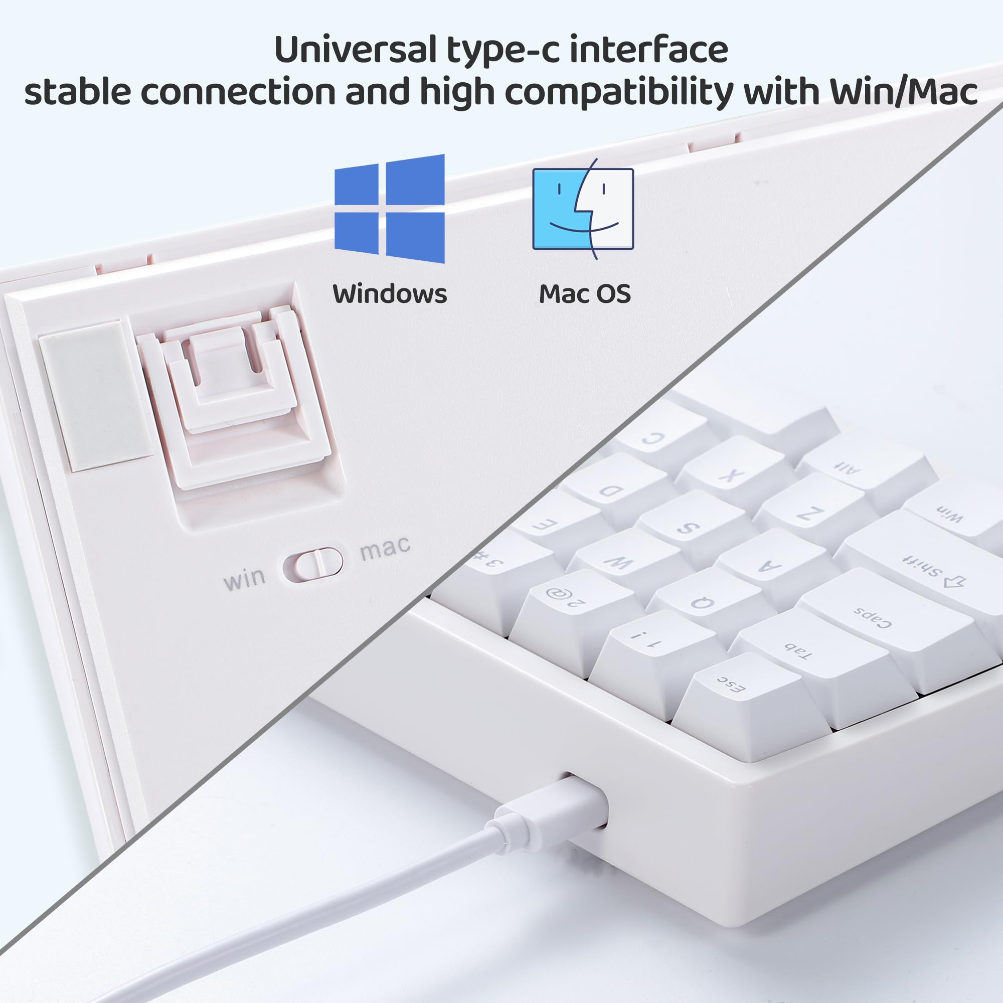 BOYI 66Pro Hall Effect Magnetic Switch 65% Compact Mechanical Gaming Keyboard - Rapid Trigger, RGB Backlit, Hot-Swappable, Adjustable Actuation, Gasket-Mounted, Wired with Volume Knob (White) - Perfect for Competitive Gaming, Typing & Office Work